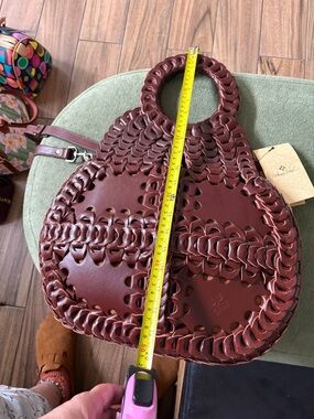 Patricia Nash NWT Braided Leather Tote Bag in Brown.